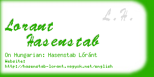 lorant hasenstab business card